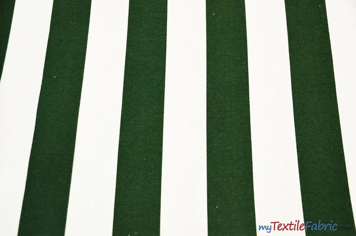 10 Oz 100% Cotton Canvas 2" Stripe | Outdoor Fabric | 60" Wide | Multiple Colors |