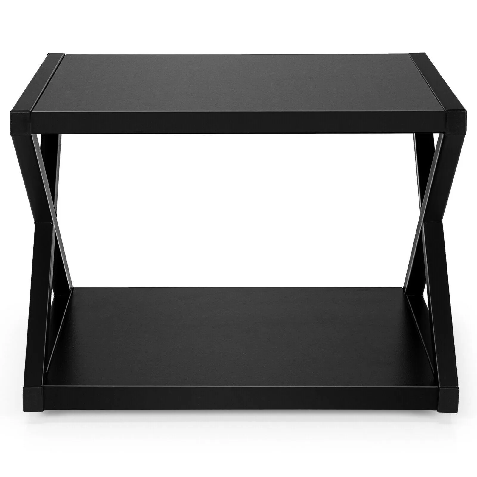 2 Tier Desktop Printer Stand with Anti-Skid Pads - Black