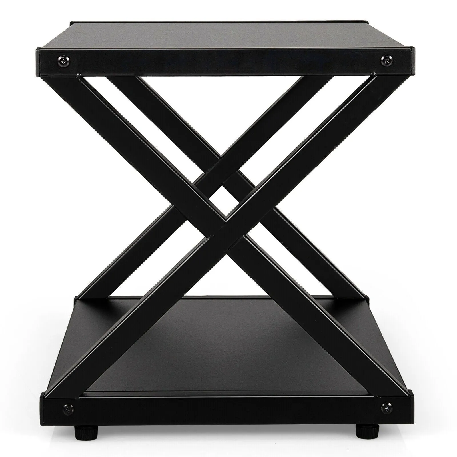 2 Tier Desktop Printer Stand with Anti-Skid Pads - Black