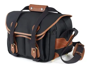 225 Camera/Laptop Bag - Black Canvas / Tan Leather