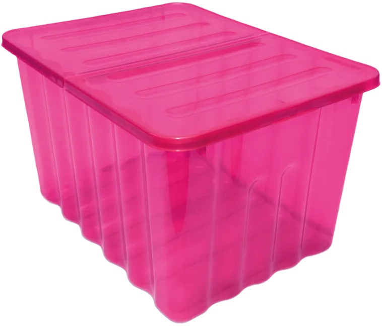 28L Storage Box Tint Pink With Folding Lid