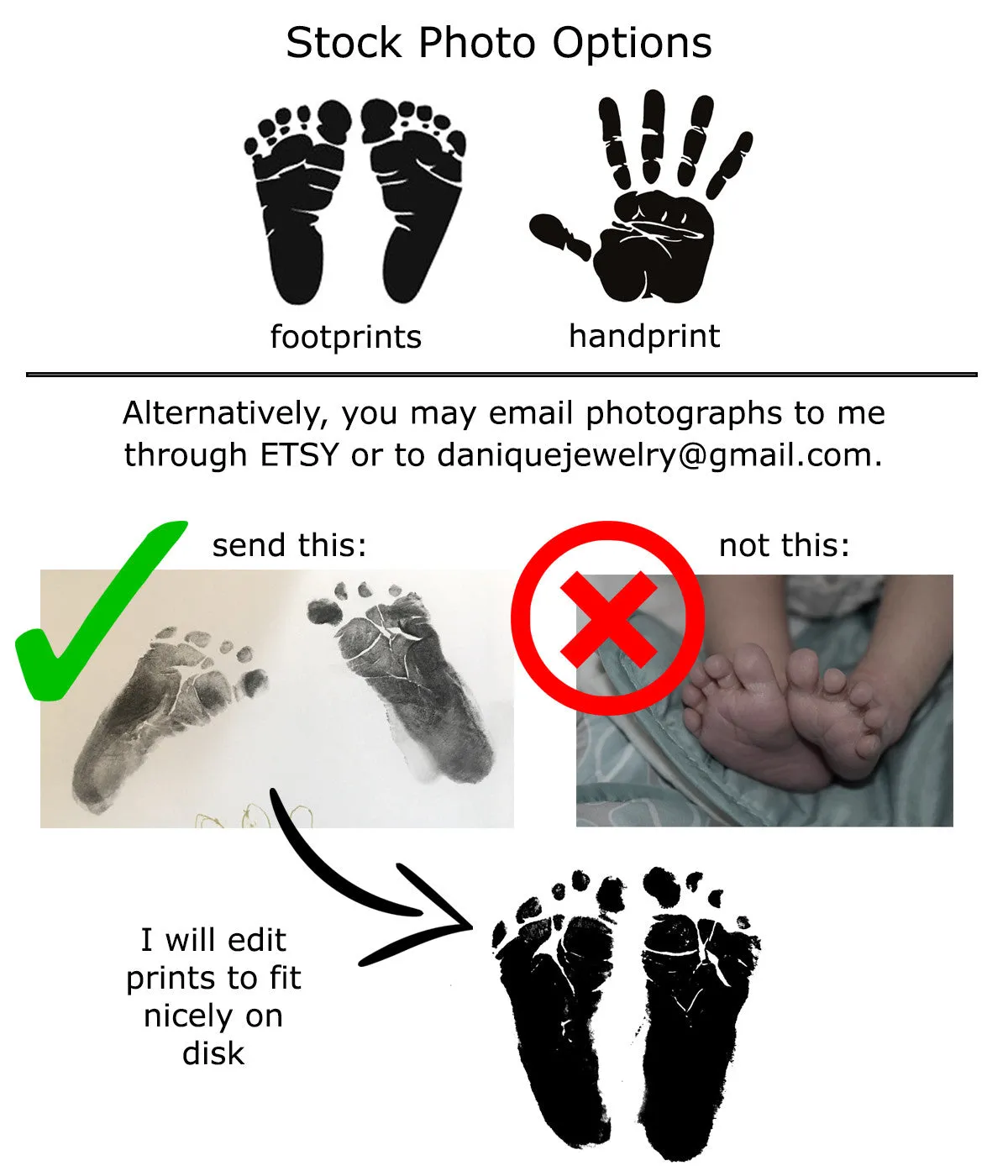 Actual Footprint or Handprint Keychain, Commemorate Birth of Baby