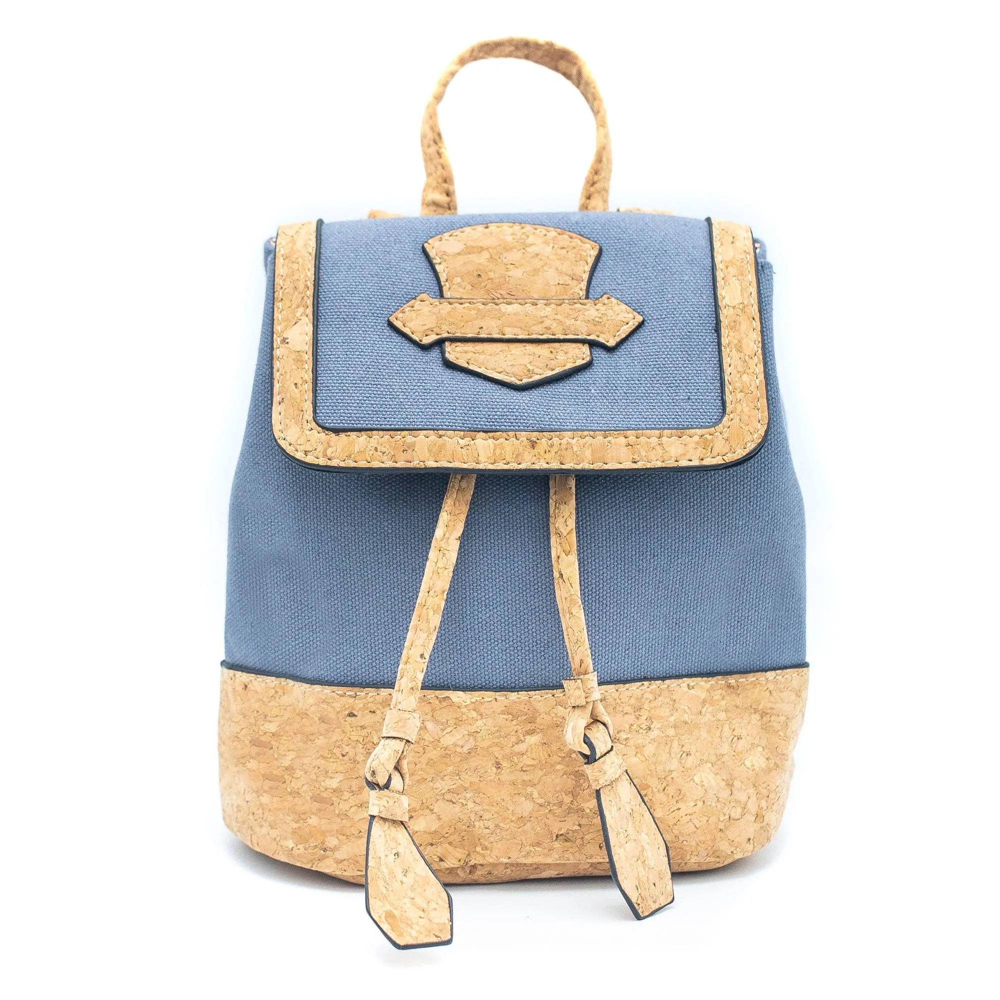 Azure Chic Cork and Cotton Backpack- BAG-2078