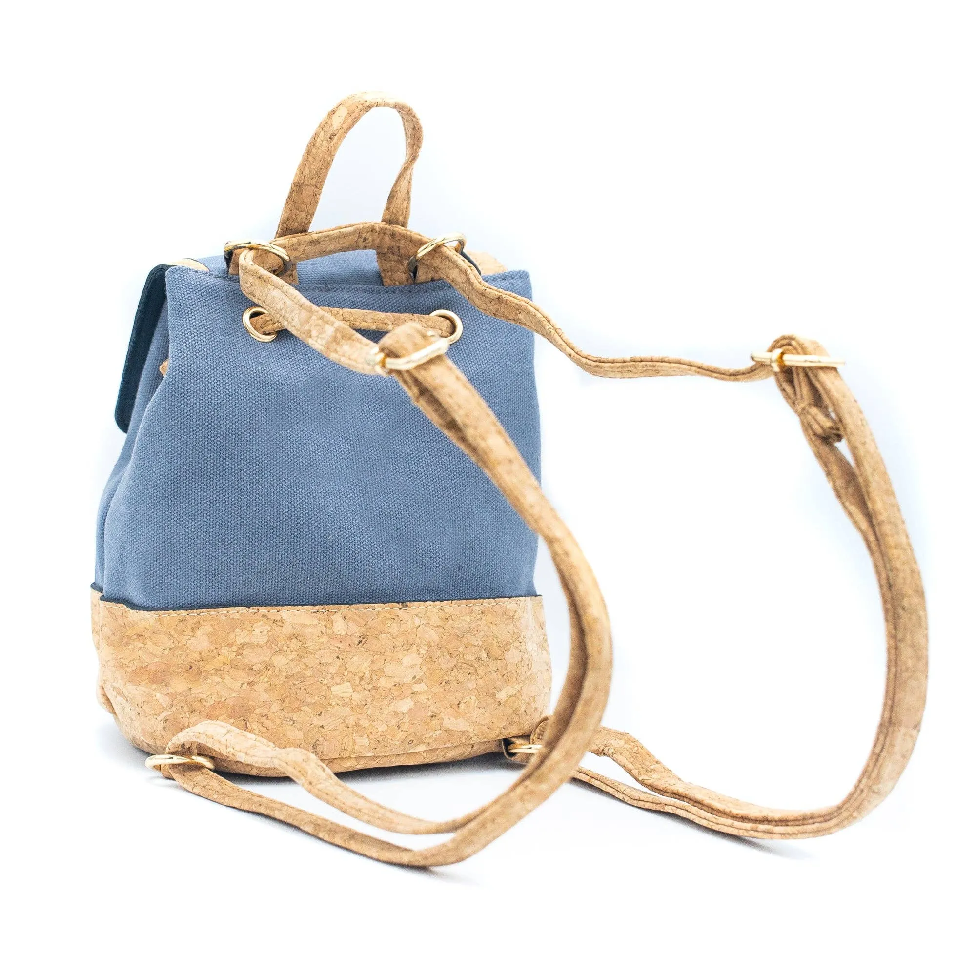 Azure Chic Cork and Cotton Backpack- BAG-2078