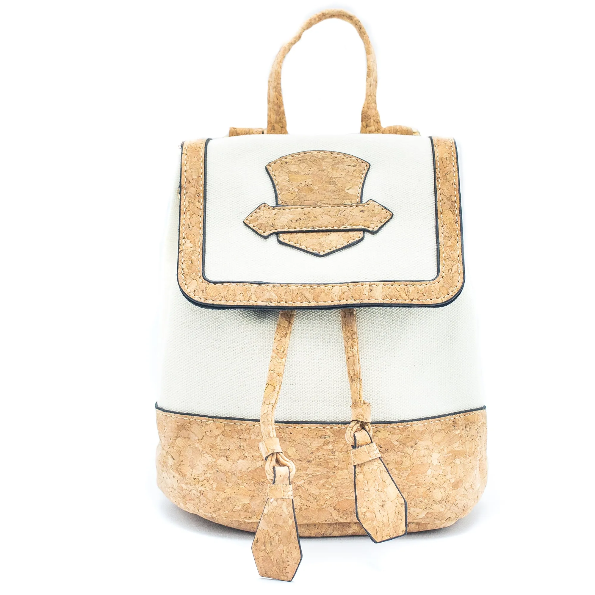 Azure Chic Cork and Cotton Backpack- BAG-2078