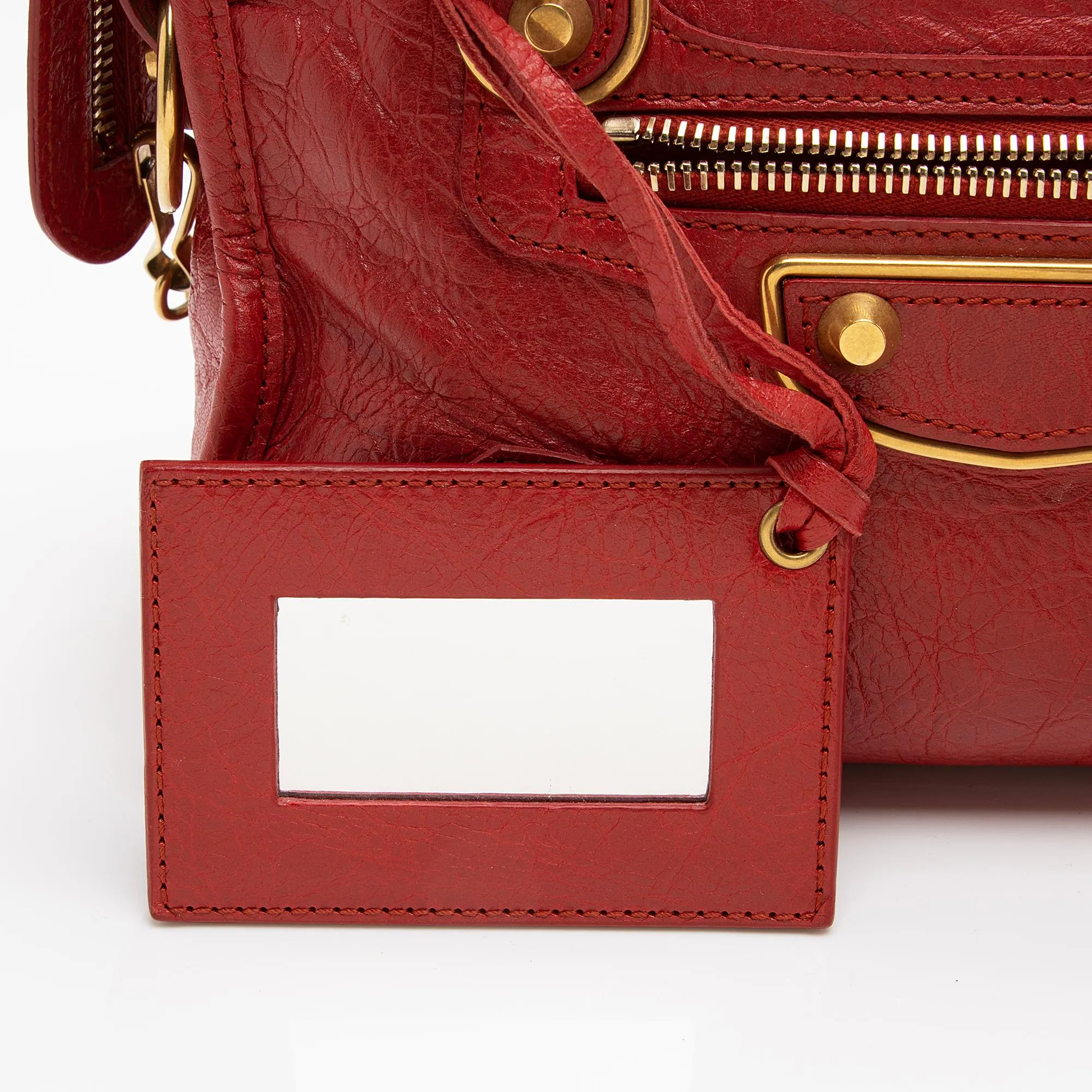 Balenciaga Mini City Satchel in Metallic Edge Chevre Leather