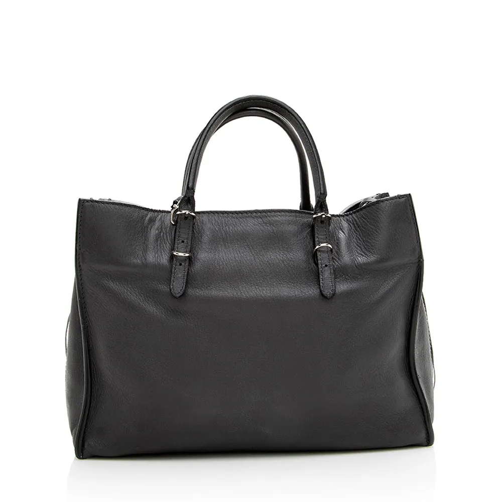 Luxurious Grained Calfskin Balenciaga Papier A6 Zip Around Tote Bag