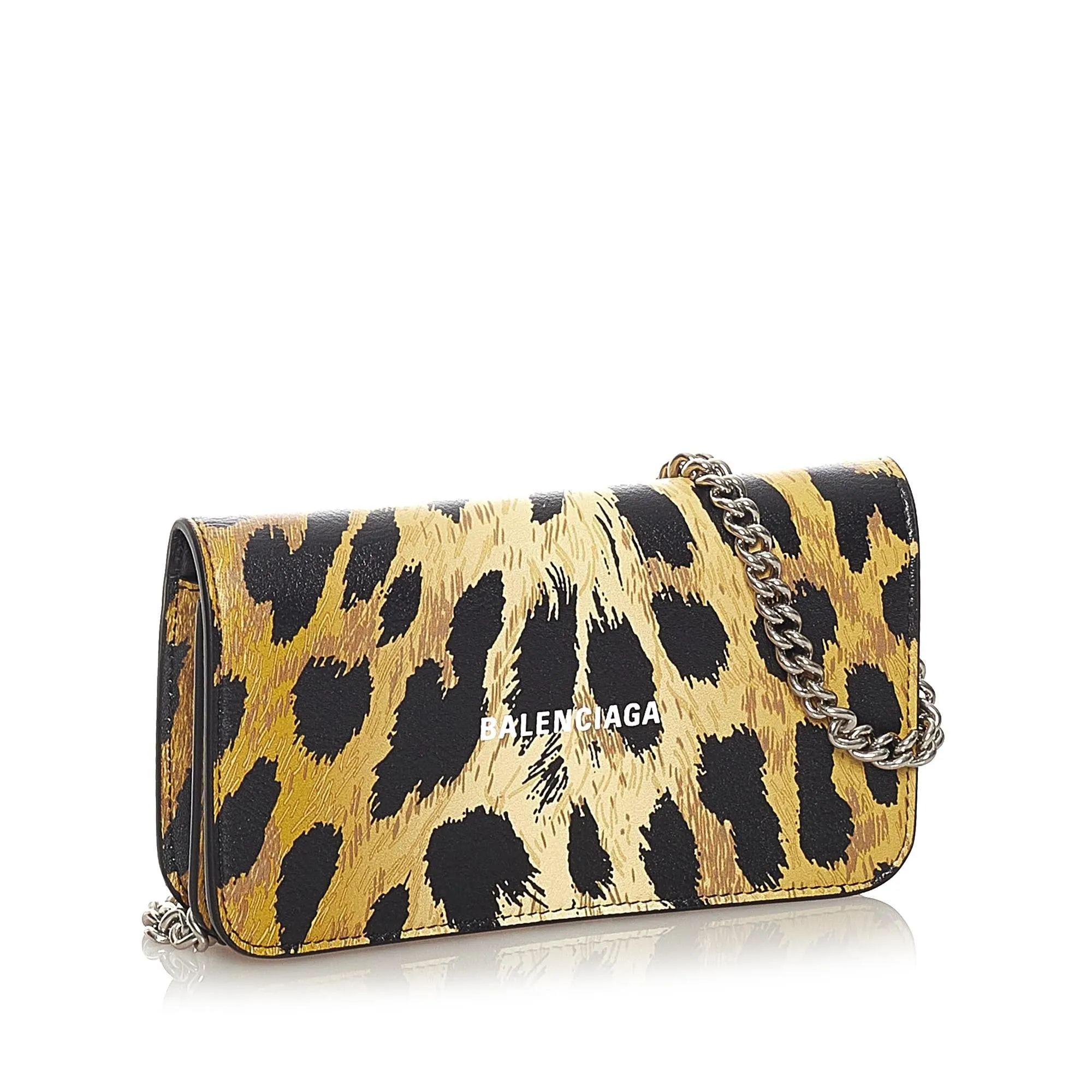 Balenciaga Leopard Print Leather Shoulder Bag