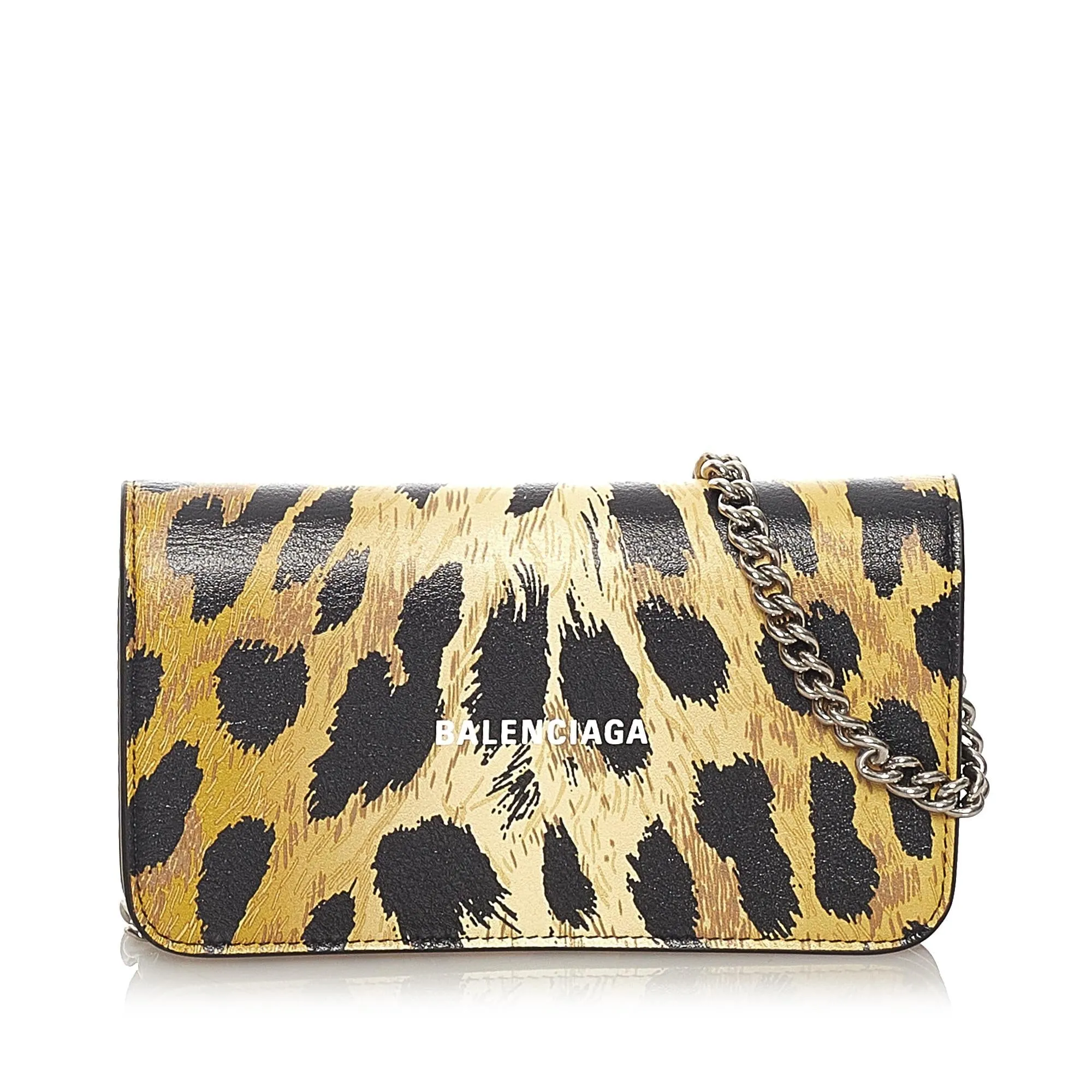 Balenciaga Leopard Print Leather Shoulder Bag