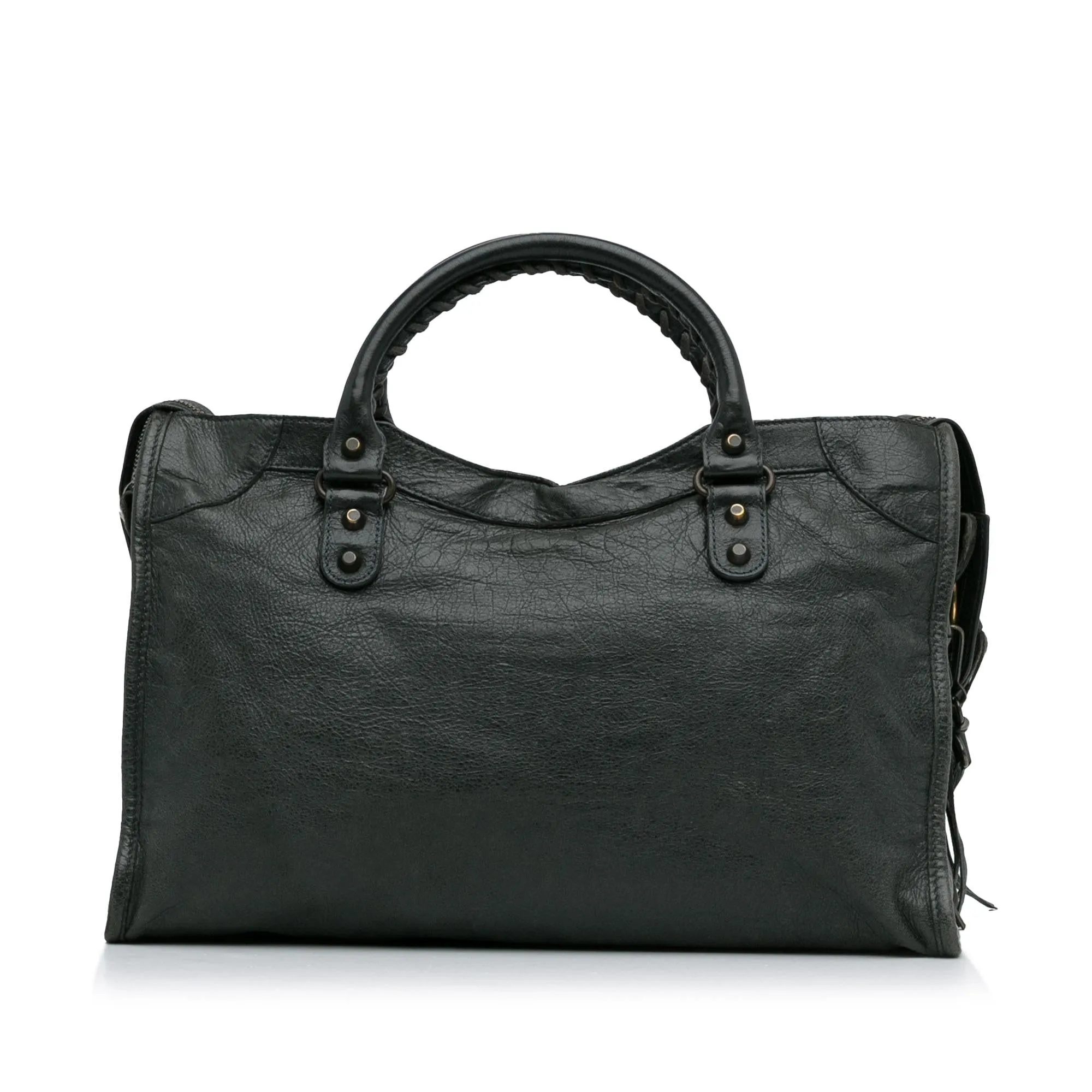 Classic Balenciaga Motocross City Handbag in Premium Leather