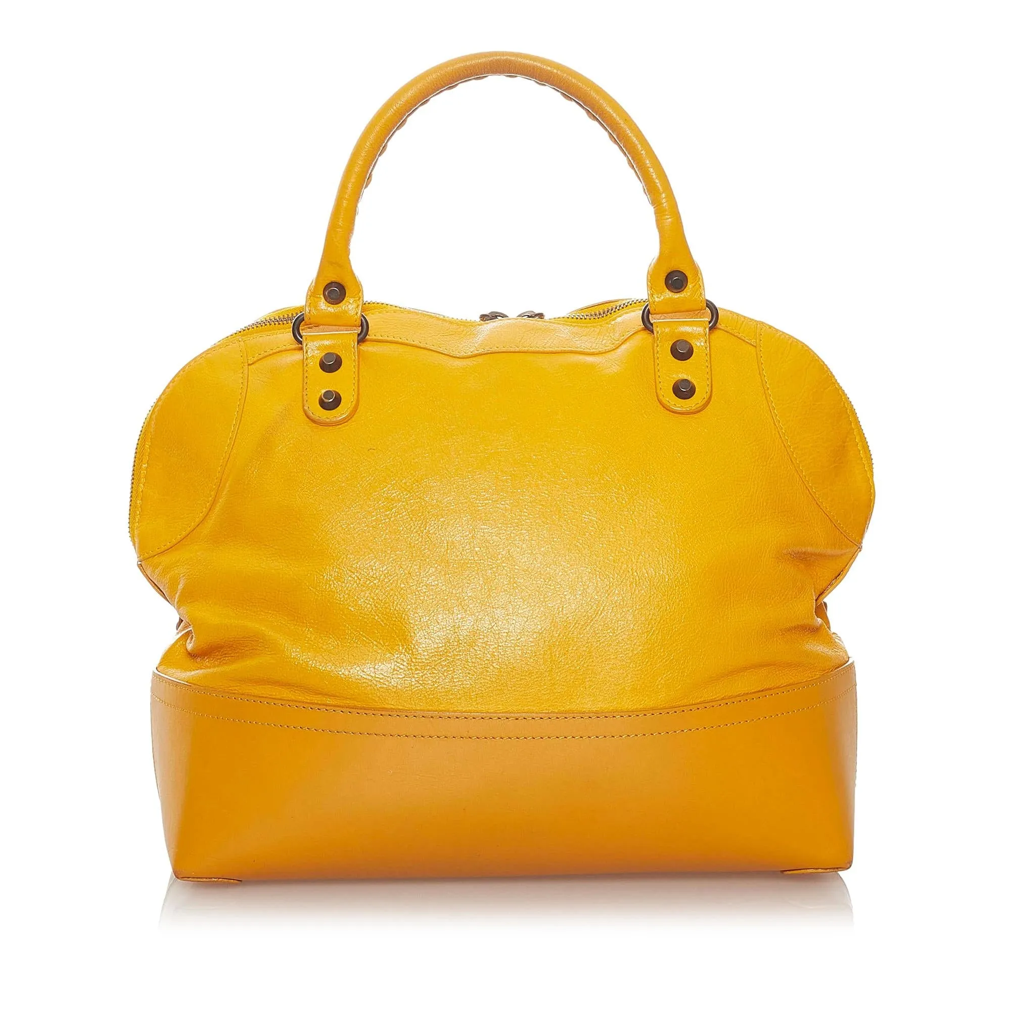 Balenciaga Classic Motocross Dome-Shaped Leather Tote Bag