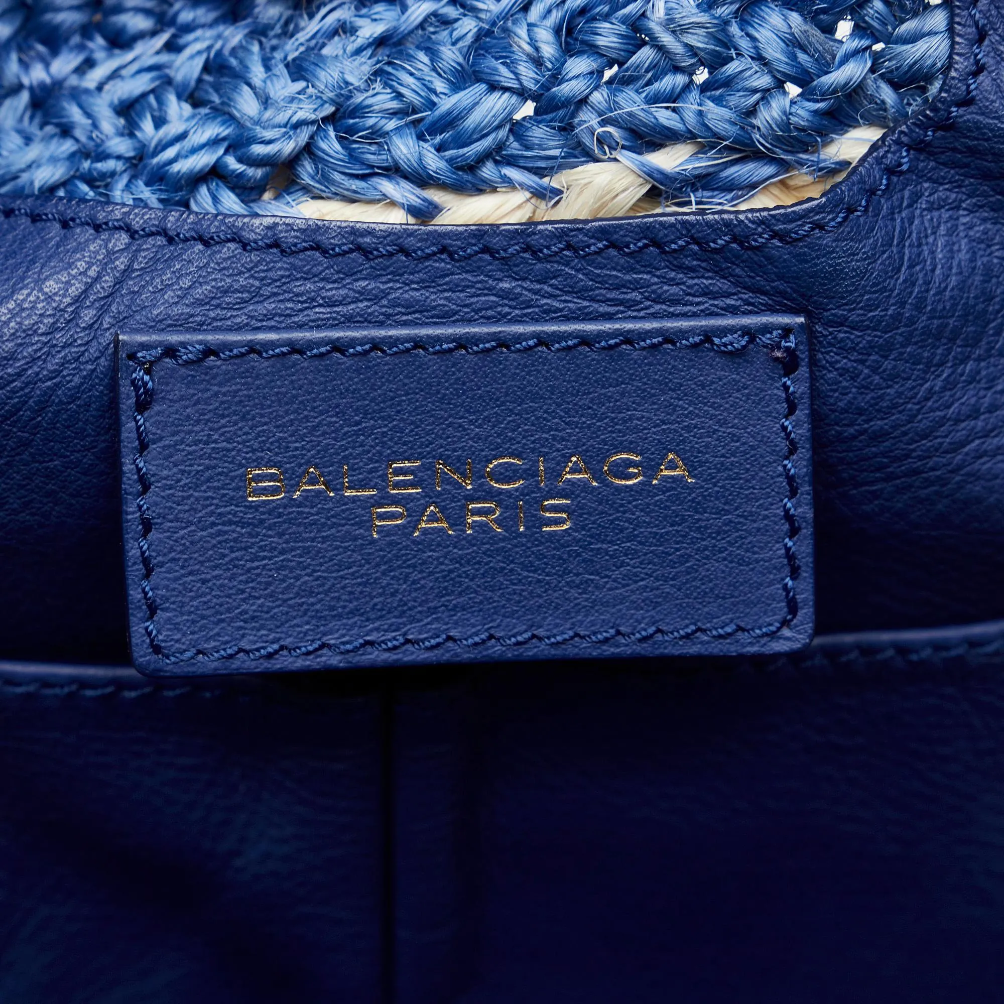 Balenciaga Motocross Panier Raffia Tote