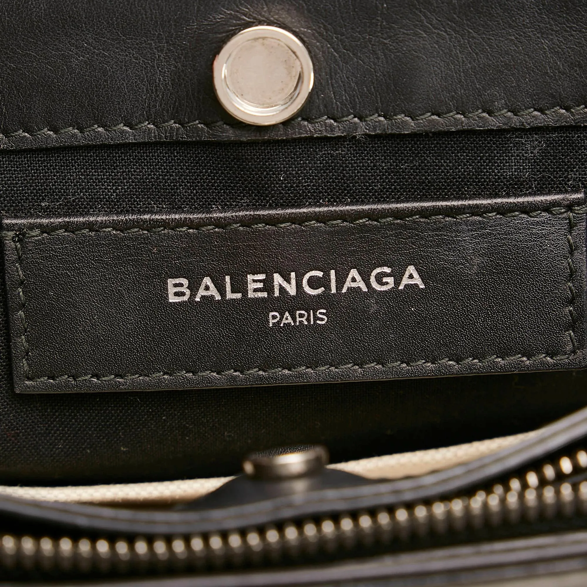 Balenciagas Designer Navy Blue Pochette S, Durable Canvas Crossbody Bag