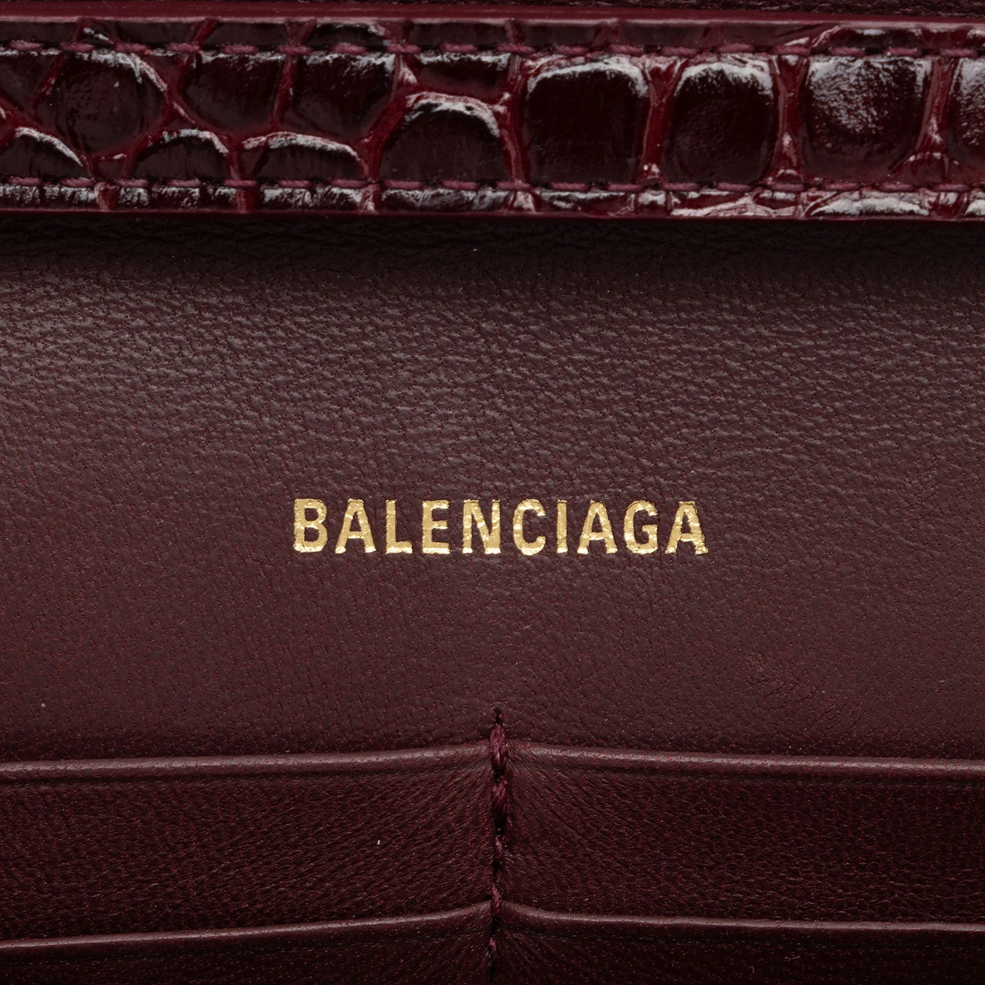 Balenciaga Hourglass Chain Bag in Shiny Croc-Embossed Calfskin | Stylish and Luxurious