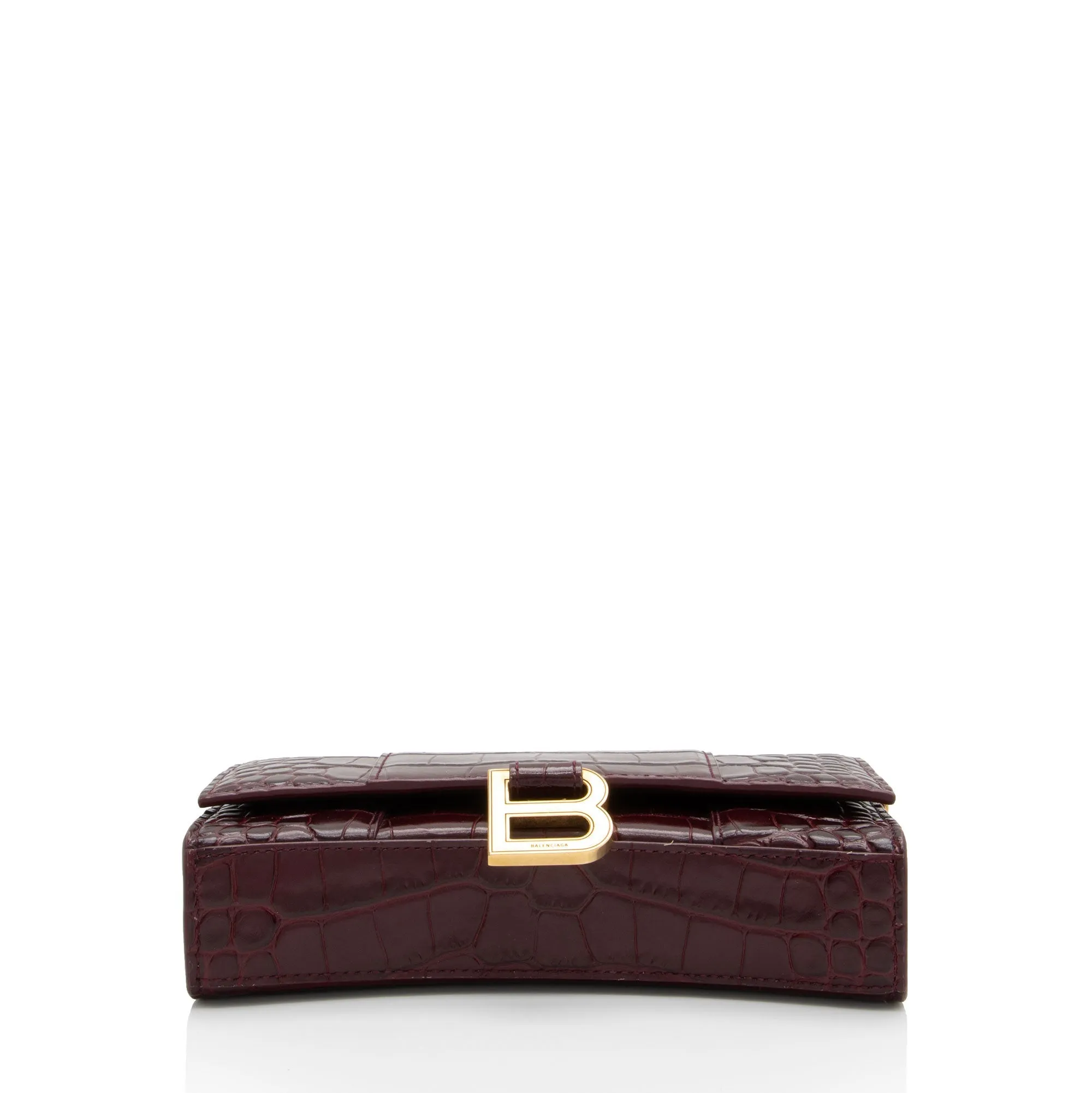 Balenciaga Hourglass Chain Bag in Shiny Croc-Embossed Calfskin | Stylish and Luxurious