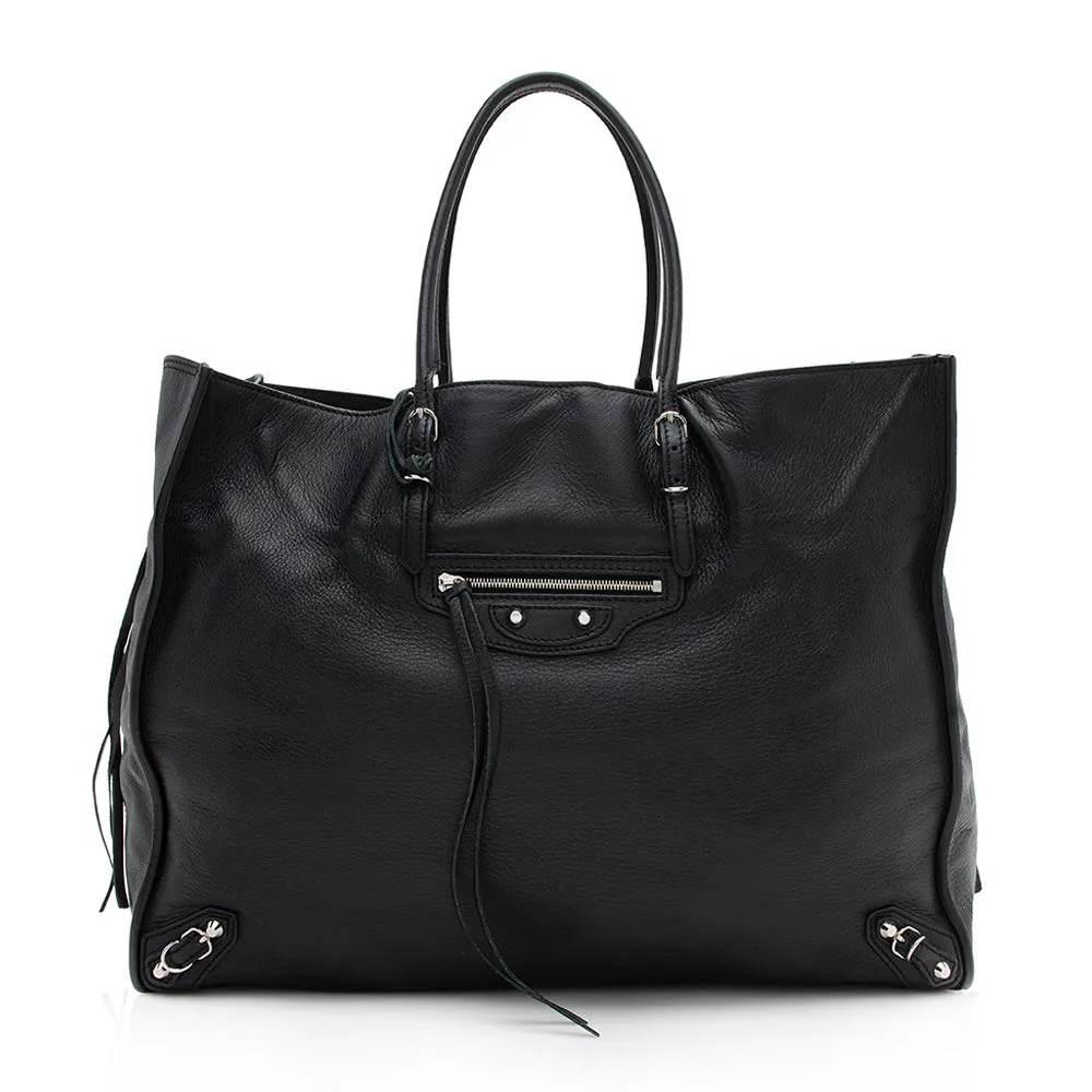 Balenciaga Veau Leather Papier A4 Zip Around Tote