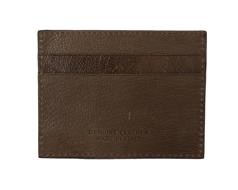 Billionaire Italian Couture Elegant Turtledove Leather Men's Wallet