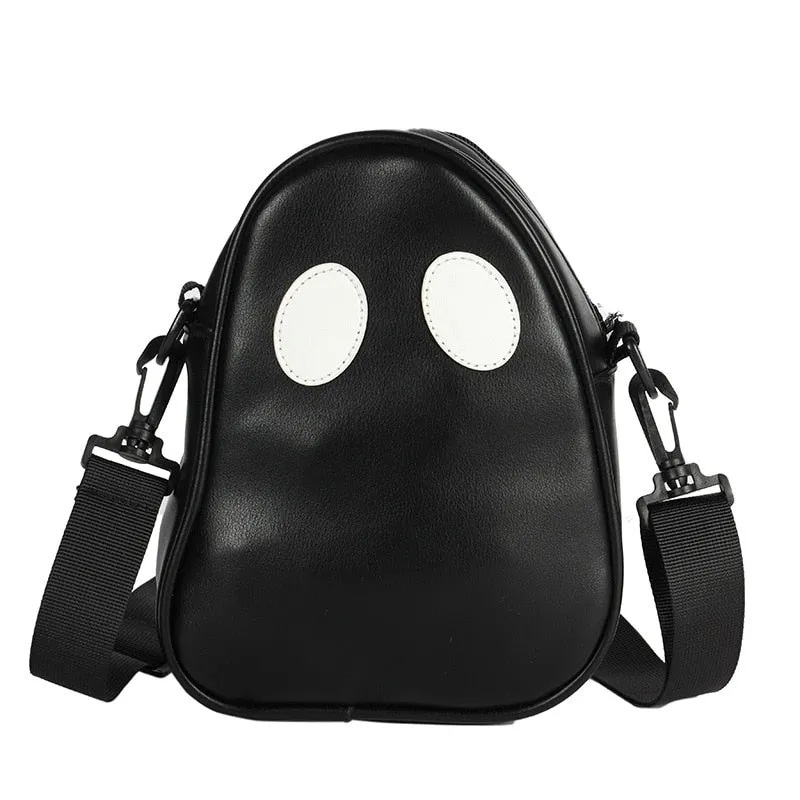 Black and White PU Fake Leather Ghost Bag