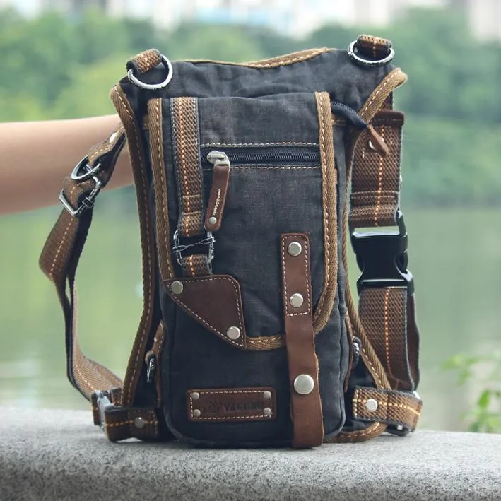 Black Denim Mens Casual Small Belt Bag Fanny Pack Messenger Bag Green Jean Waist Bag DropLeg Bags For Men