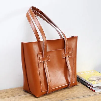 Black LEATHER WOMEN Tote BAGs Handmade Strap Cute Shopper Tote Purses FOR WOMEN