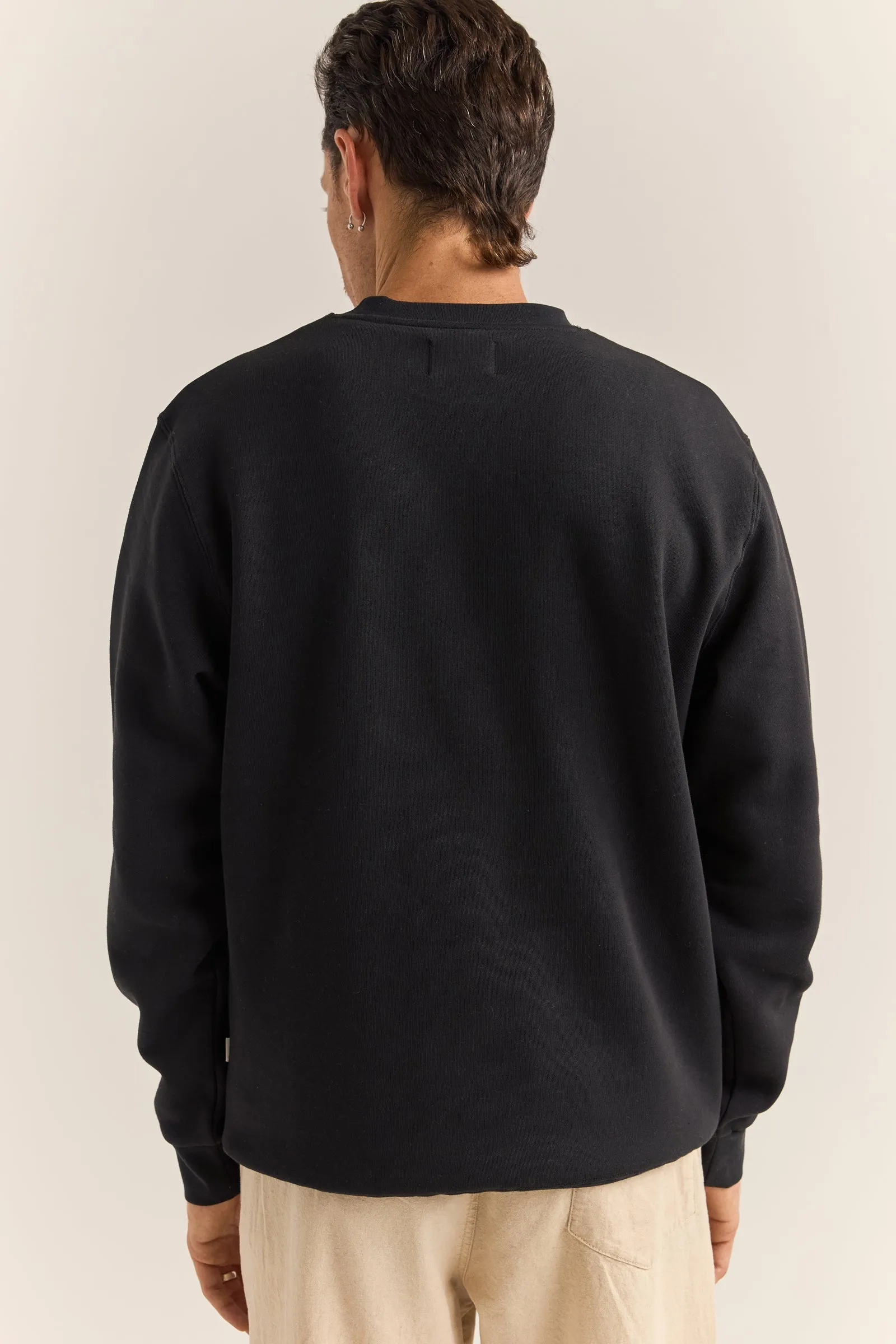 Brand Fleece Crew Black