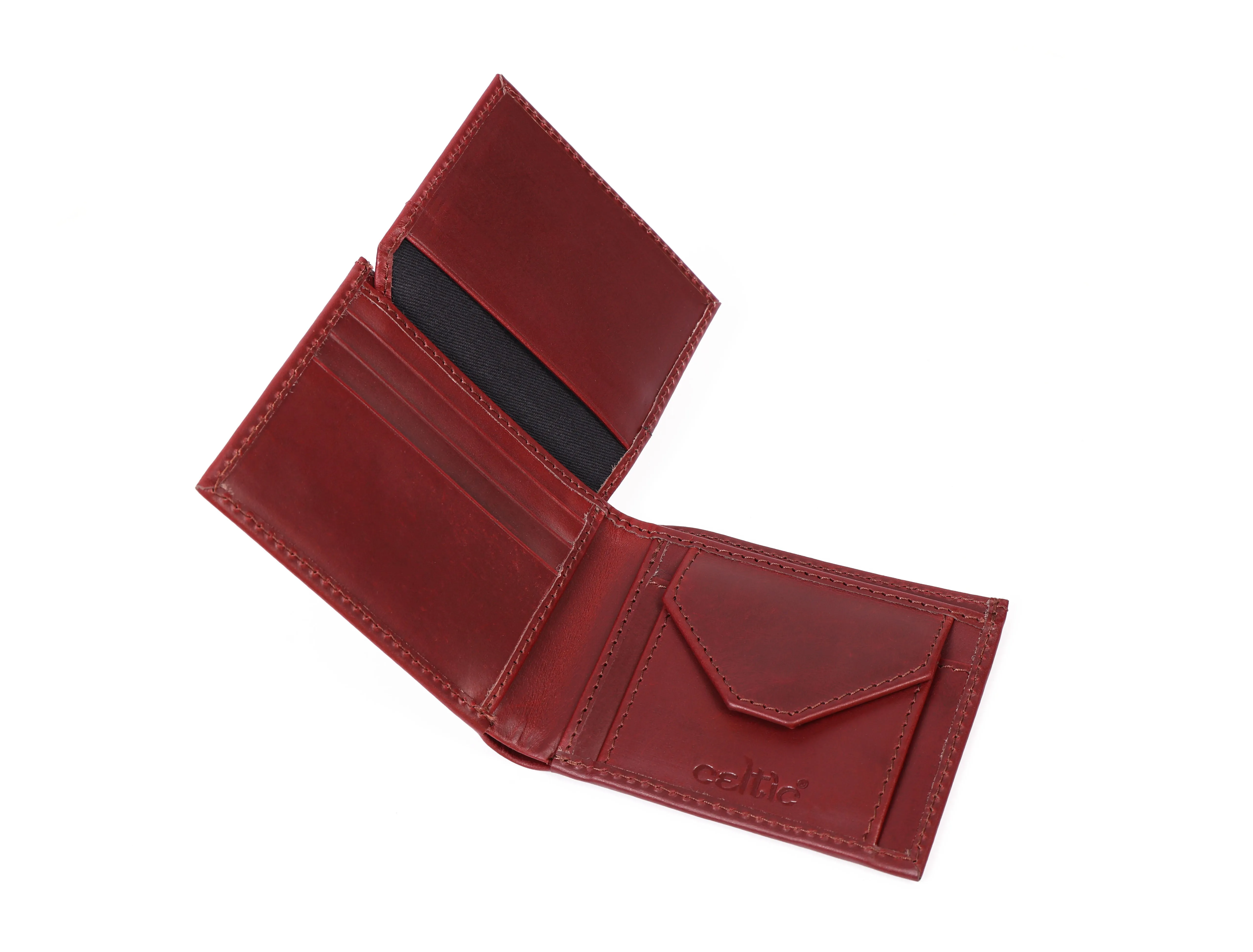 Burgundy Handmade Leather Wallet - Unique Elegance Crafted by Hand, Art:- LA-1411