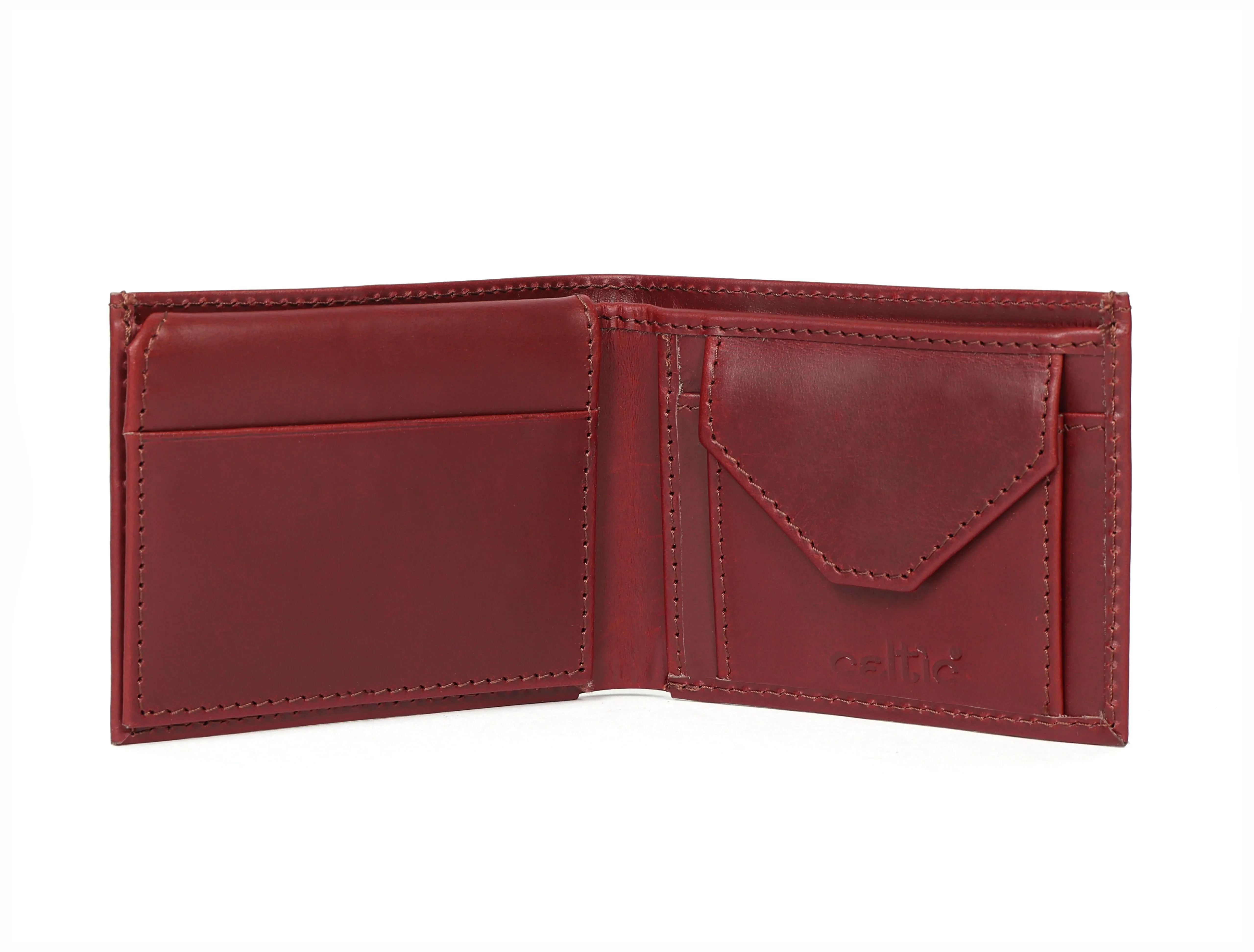 Burgundy Handmade Leather Wallet - Unique Elegance Crafted by Hand, Art:- LA-1411