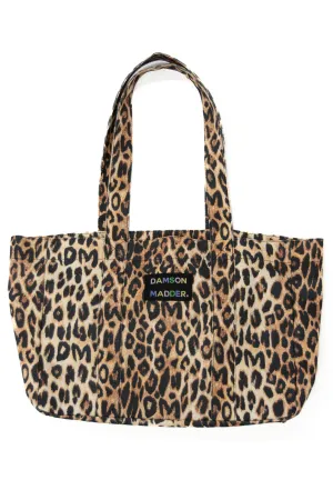 canvas leopard tote bag