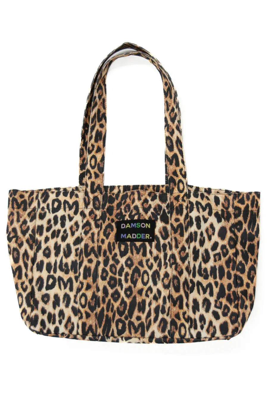 canvas leopard tote bag