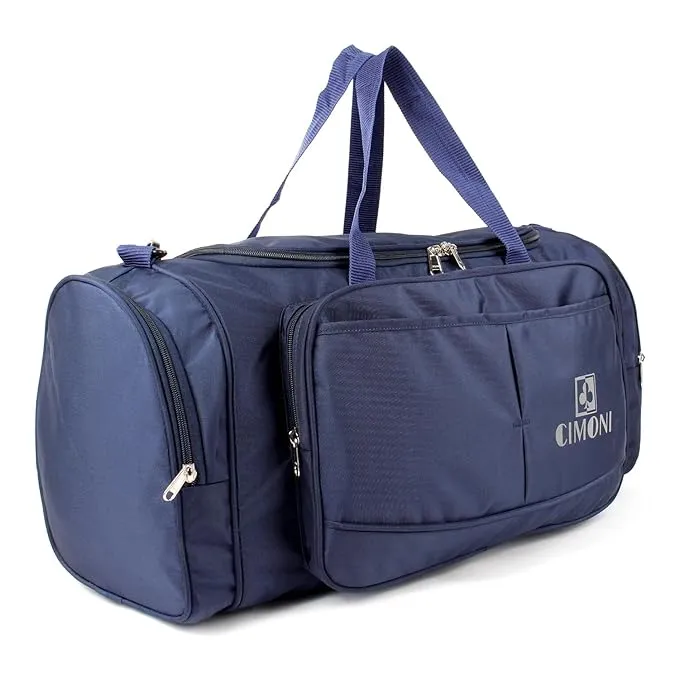 CIMONI® Premium Vegan Leather Duffle Bag Classy Design Travel Shoulder Spacious Water Resistance Travel Bag (Color - Navy Blue)