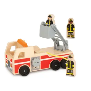 Classic Wooden Fire Truck Play Set