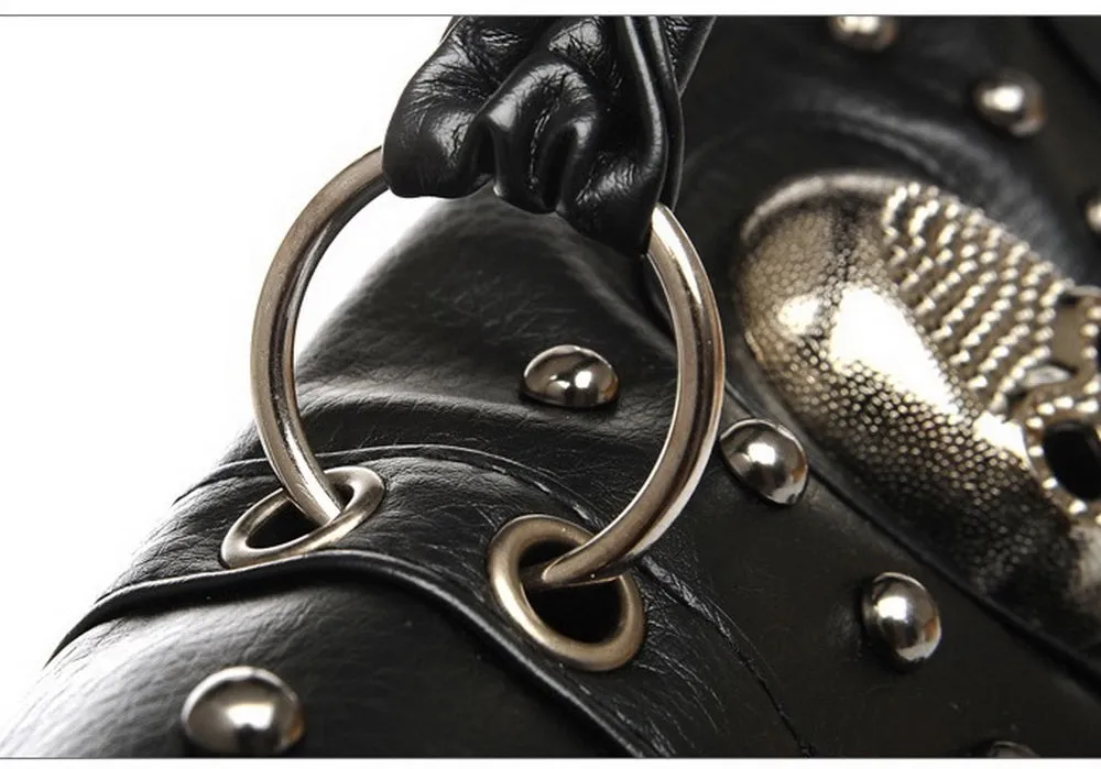 'Claw' Black Goth Fake Leather Bag