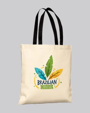 Color Handle Customized Cotton Tote Bags / Promo Logo Tote Bags Two Tone - TB160