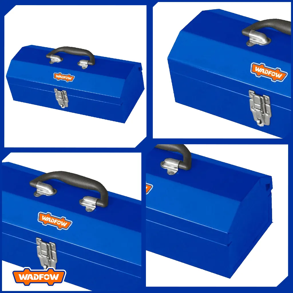 Compartment Curve Design Portable Steel Tool Box 363 x 150 x 117mm