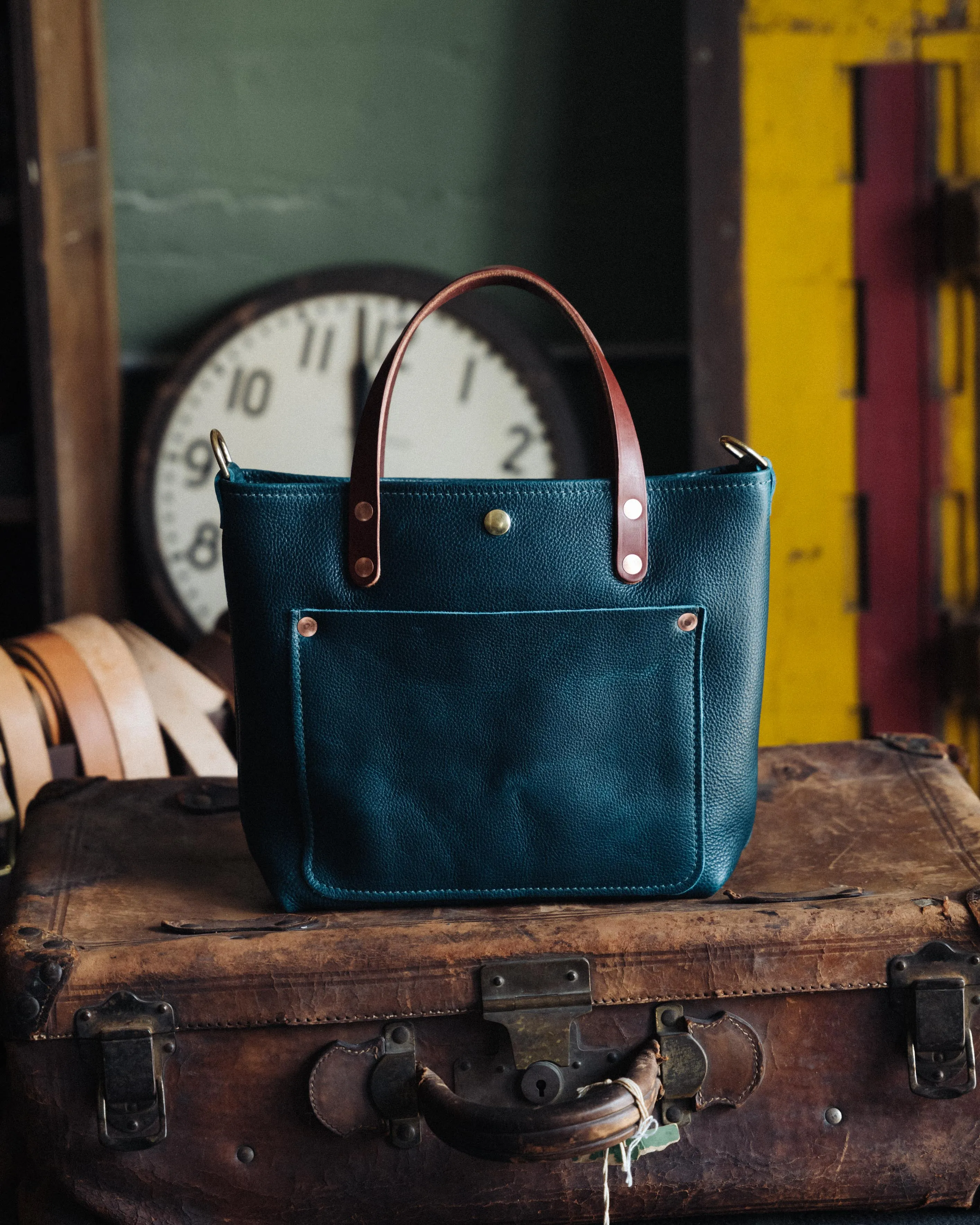 Dark Teal Bulldog Mini Travel Tote