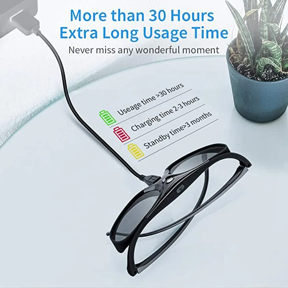 DLP Link 3D Rechargeable Glasses Active Shutter