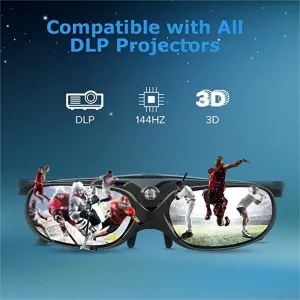 DLP Link 3D Rechargeable Glasses Active Shutter