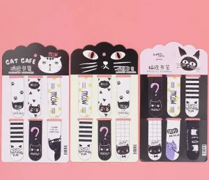 Double Sided Metal Magnetic Bookmarks - Cat Cafe