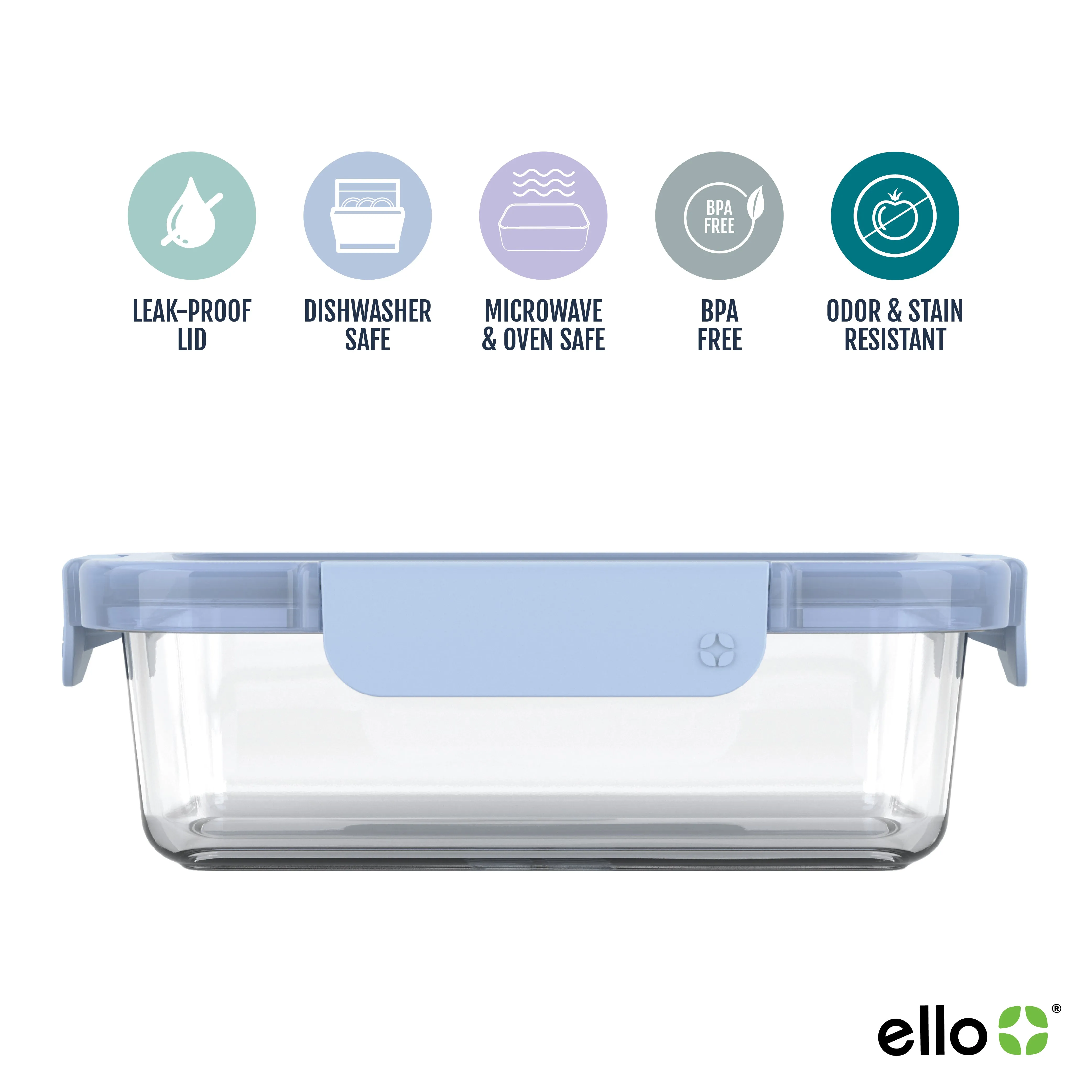 Ello ColorLock Glass 10pc Meal Prep Set