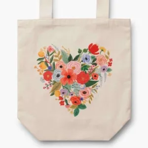 Flower Heart Canvas Tote by Rifle Paper Co