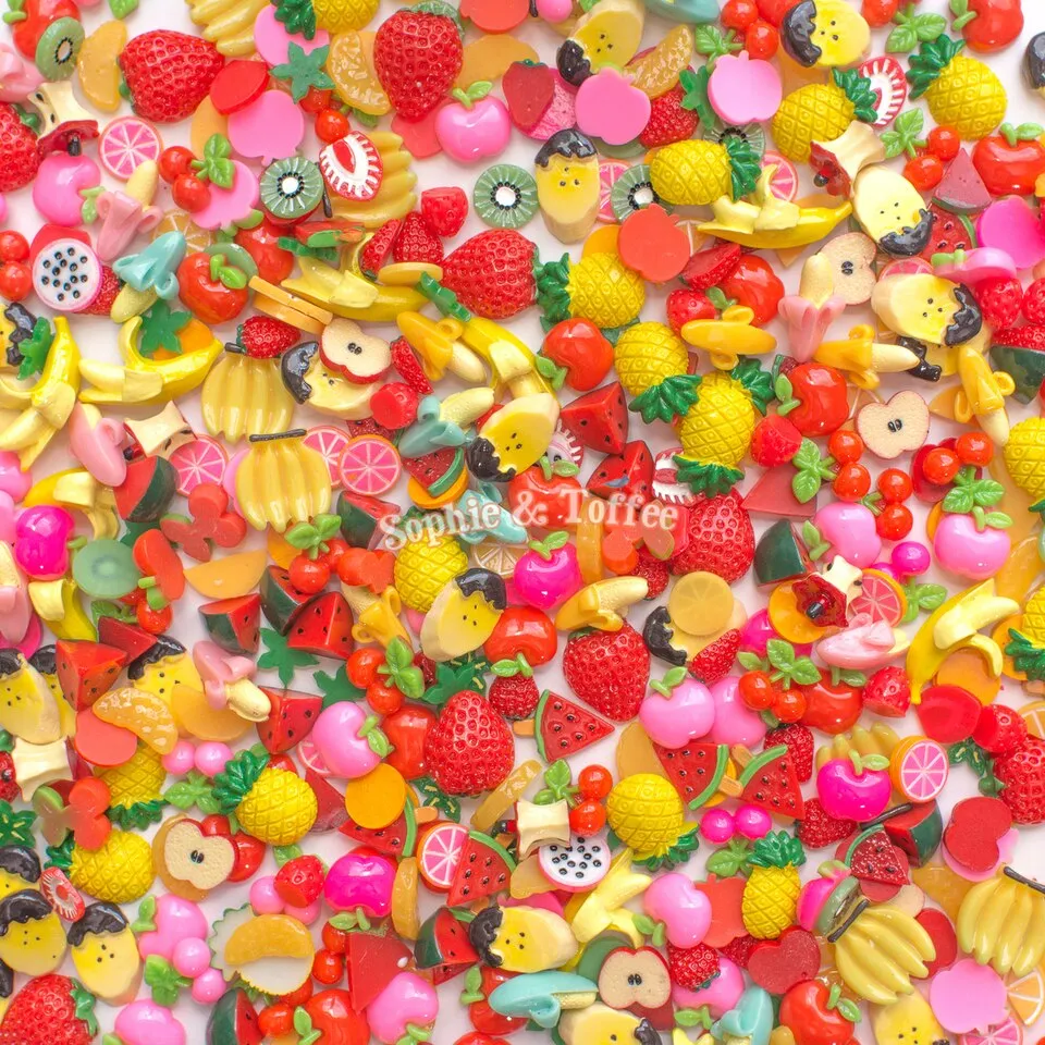 Fruits Theme Cabochons Grab Bag - 20 pieces