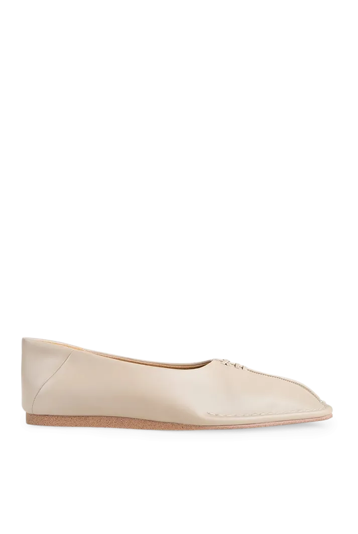 Gaia Vegan Leather Beige Flats