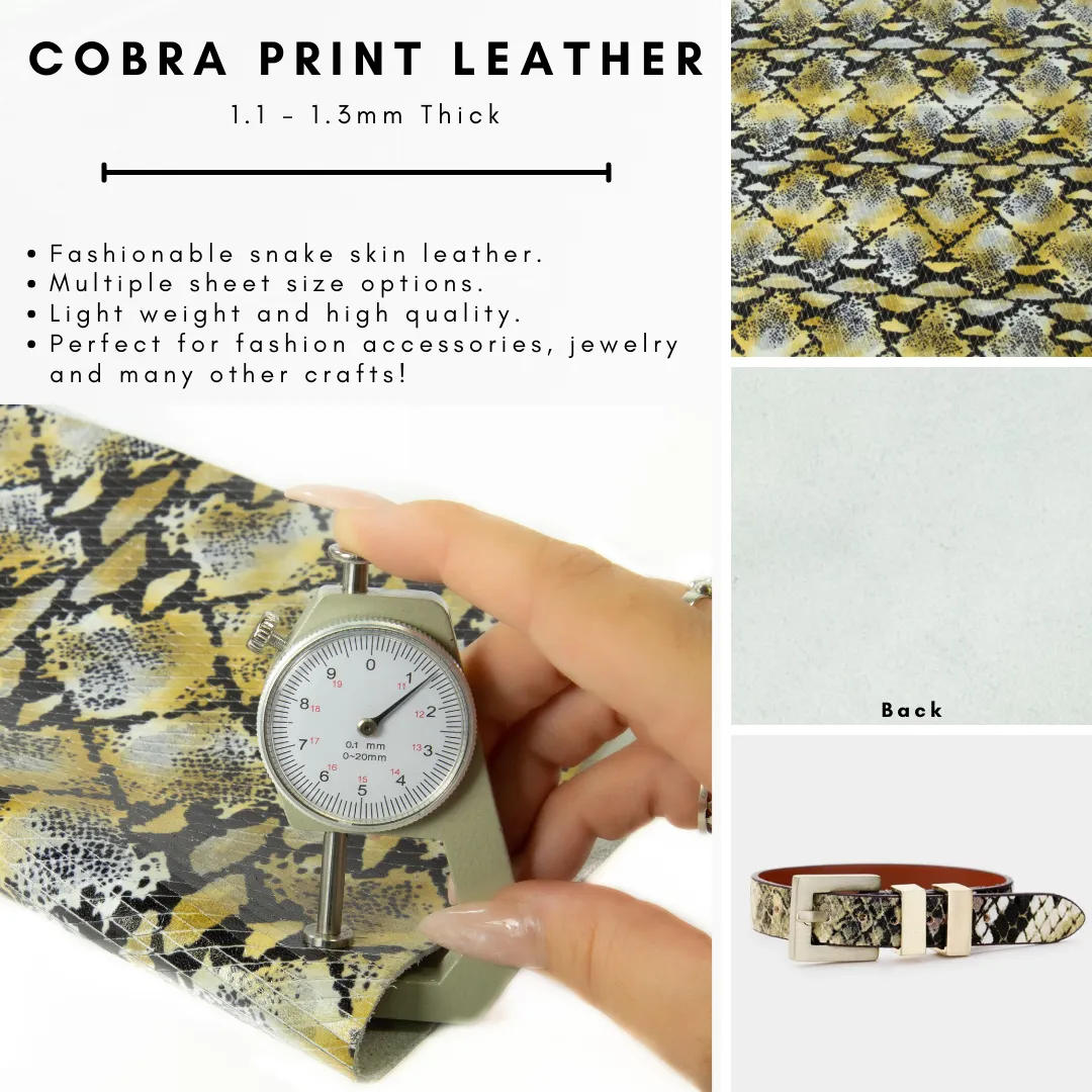 Genuine Leather Tooling and Crafting Sheets | Heavy Duty Full Grain Cowhide (1.1-1.3mm) | Cut Cobra