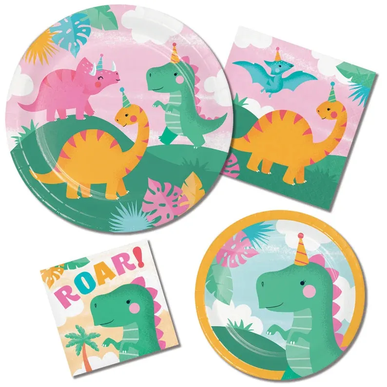 Girl Dinosaur Small Napkins