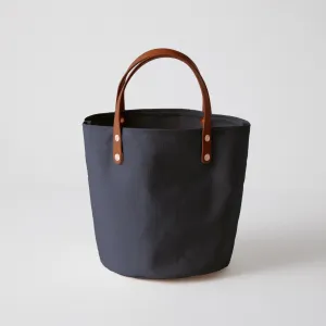 Heather Blue Canvas Bucket Tote