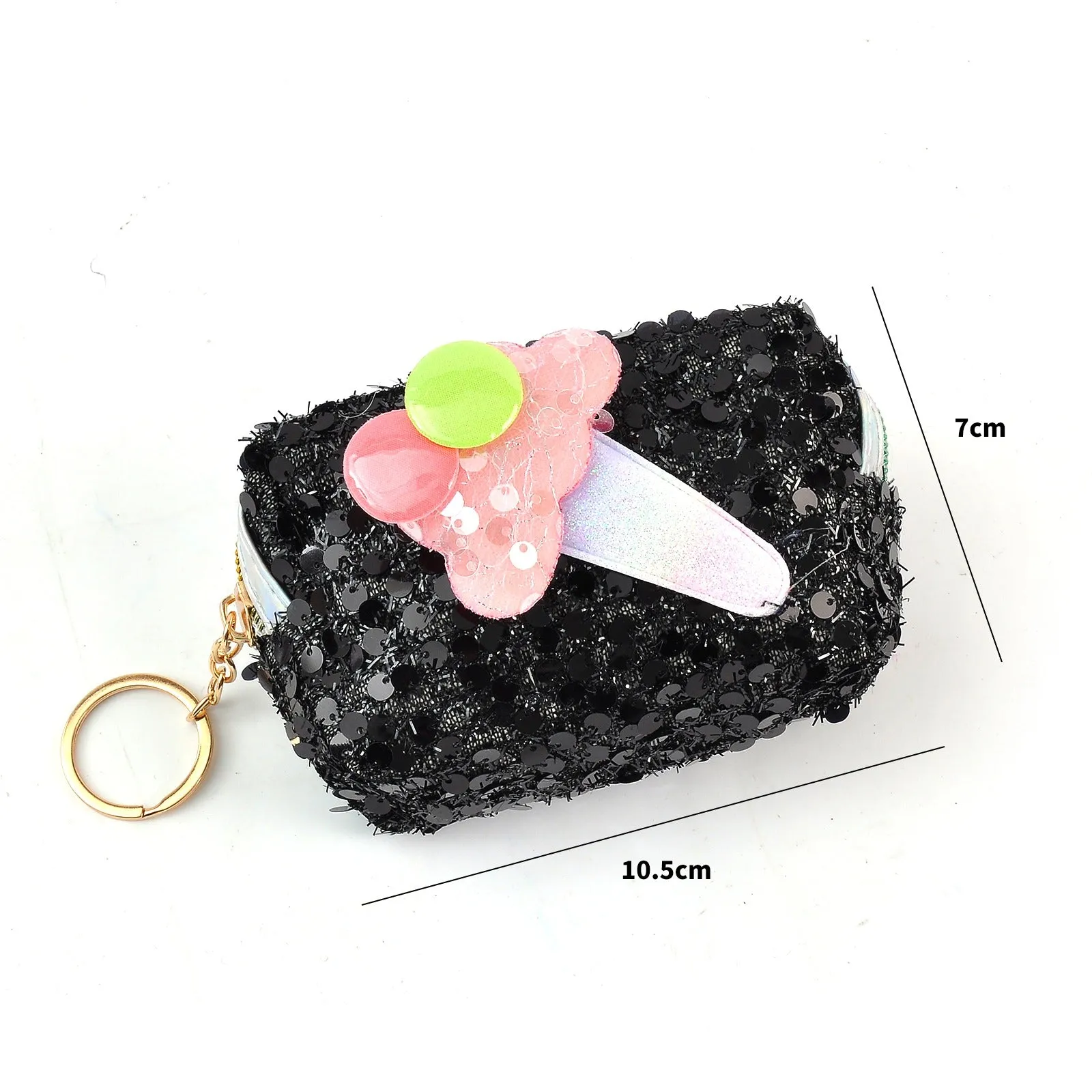 Ice Cream Cone Theme 2in1 Coinpouch And Keychain.