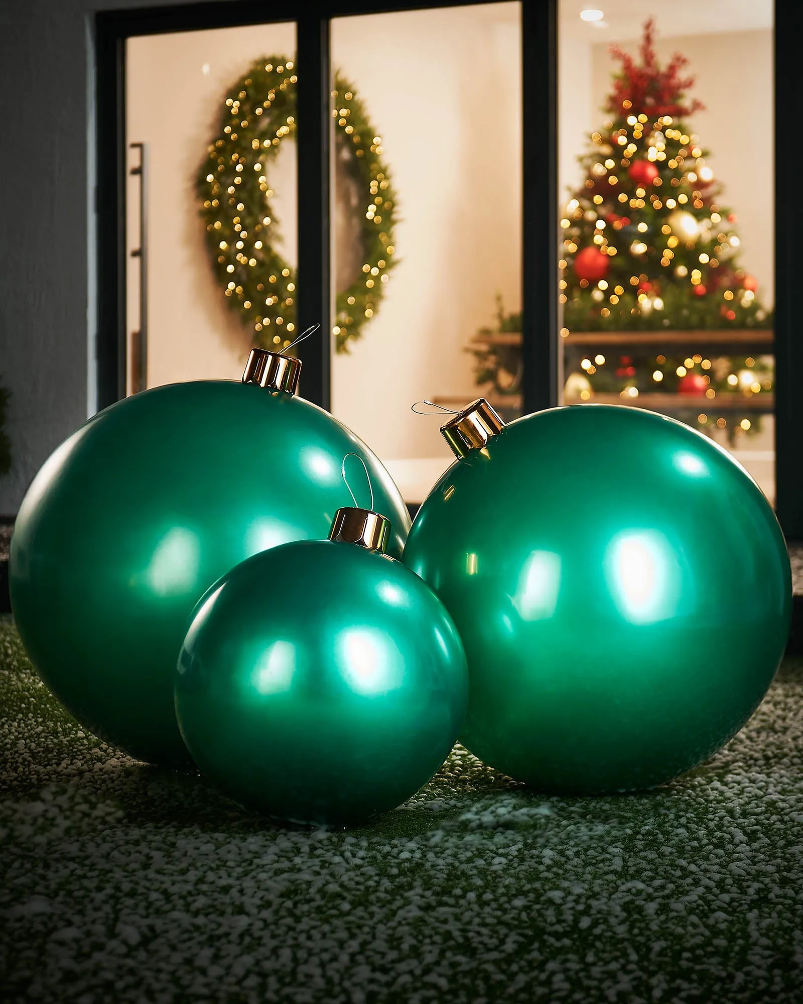 Inflatable Christmas Bauble, Green, 45 cm