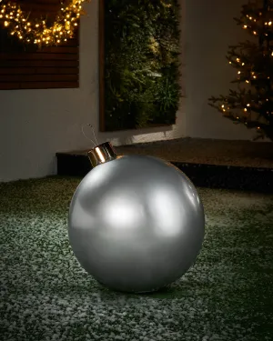 Inflatable Christmas Bauble, Silver, 45 cm