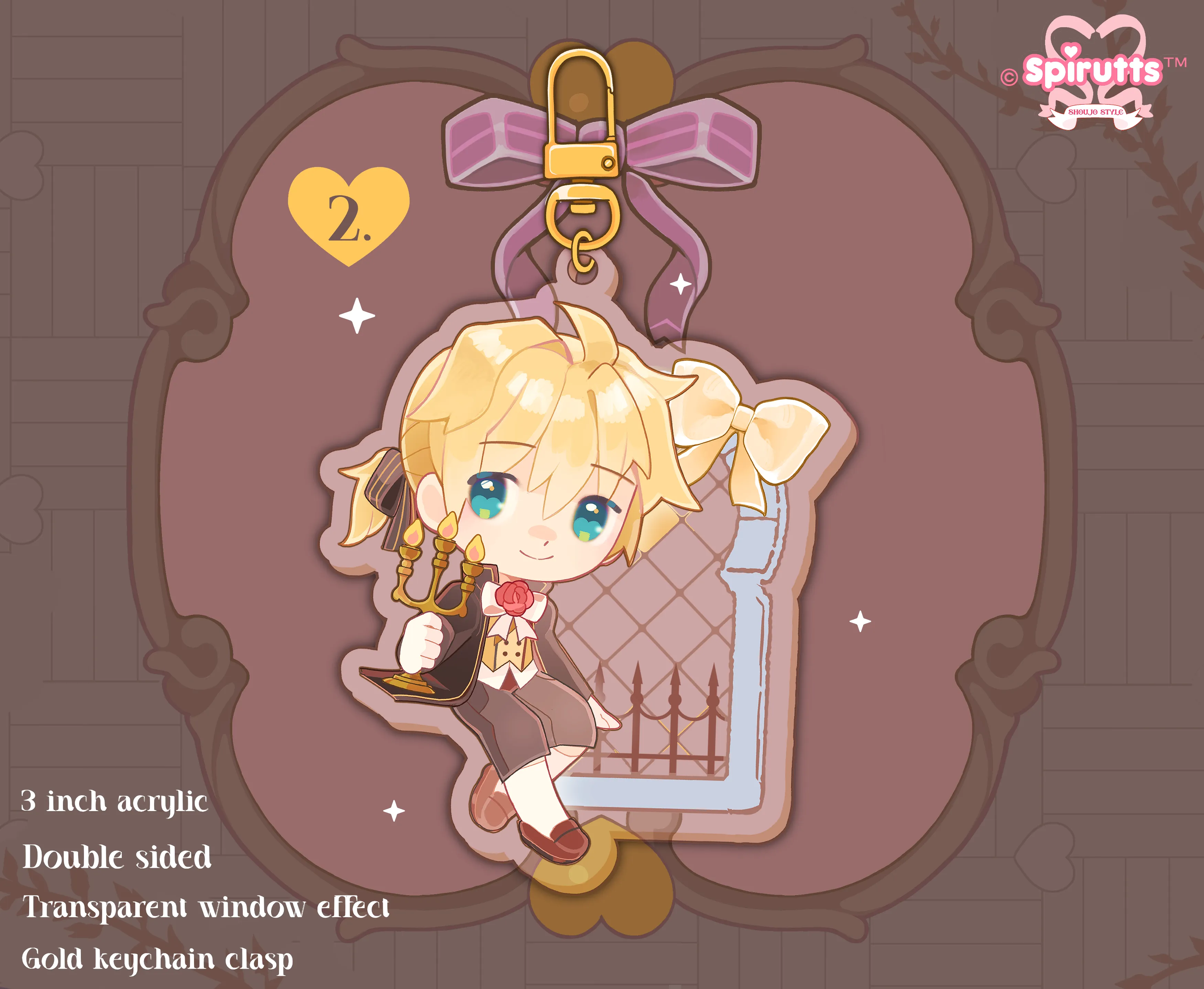 KEYCHAIN(s) - Daughter of Evil - Double-sided acrylic/Matching Pair/Gold clip attachments/Vocaloids