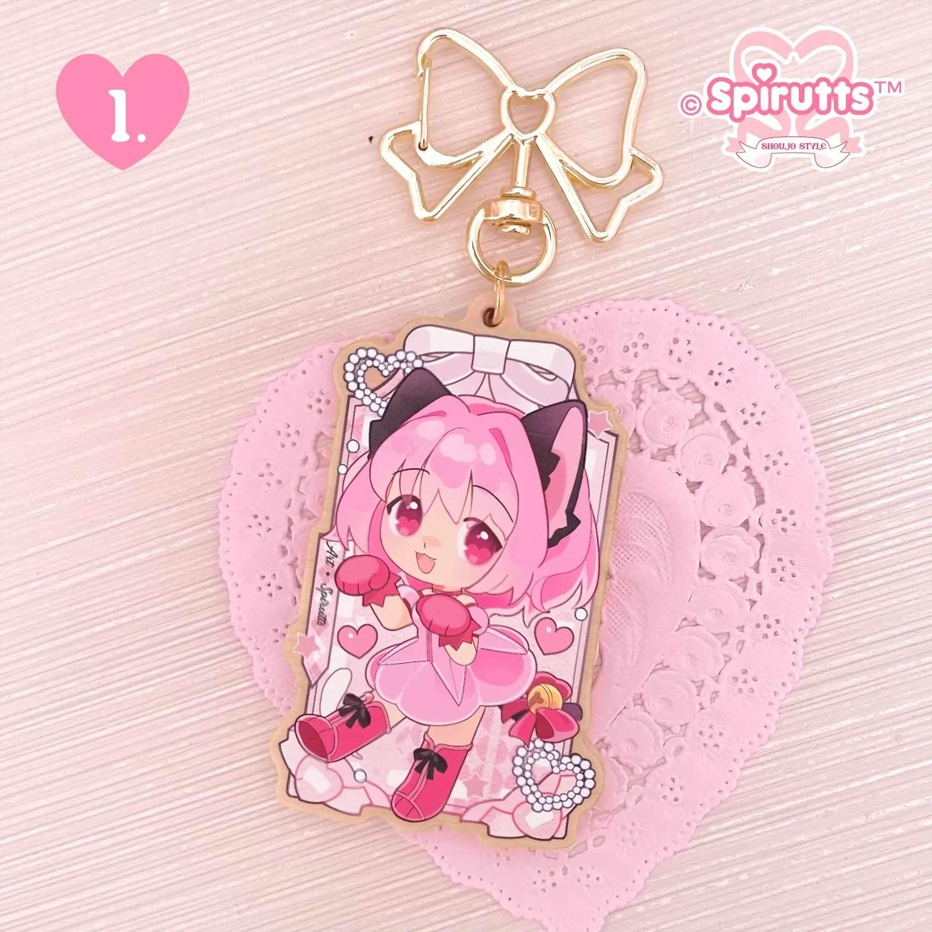 KEYCHAIN(s) - Mew Mew couple! - Double-sided wooden charm/Matching Pair/Gold clip attachments/Vocaloids